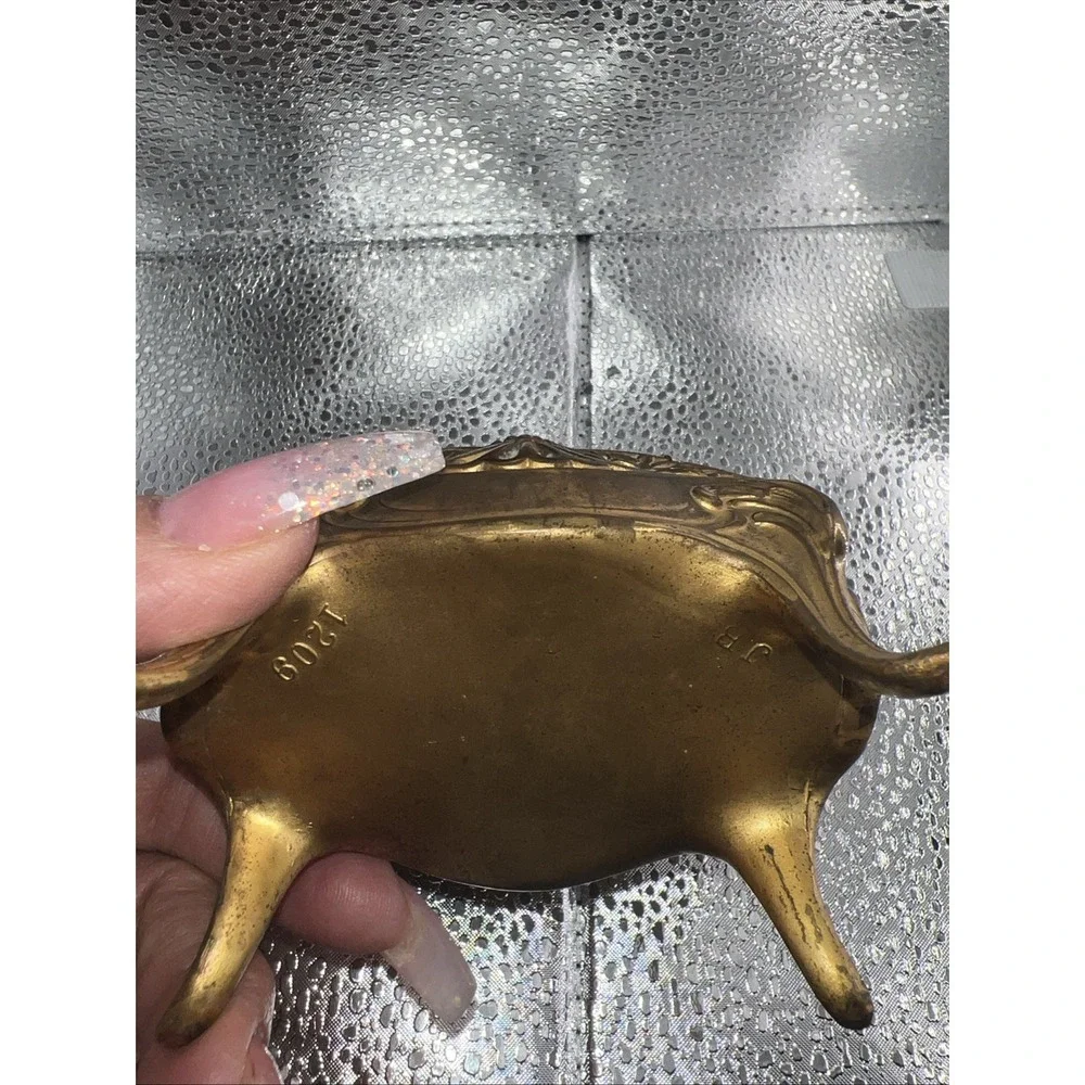 elaborate‎ vintage jewelry casket box brass metal